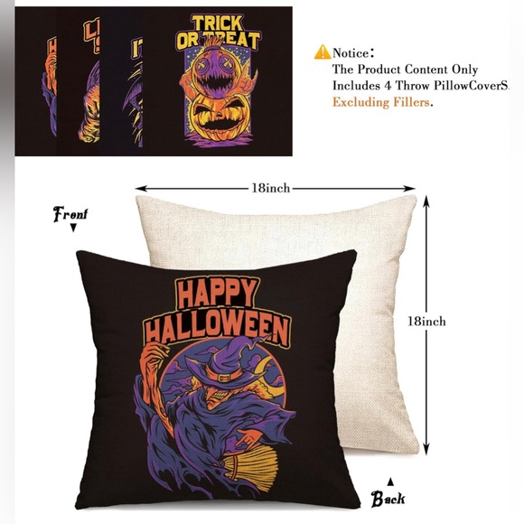 NEW Linen Spooky Pillow Cases (4) 👻 - Picture 6 of 7